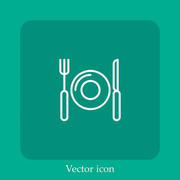 Restaurant Vector Icon Linear Icon Line Editable Stroke — Stock Vector