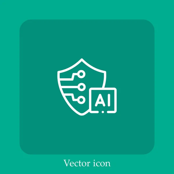 Icono Vector Seguridad Icon Line Lineal Con Carrera Editable — Vector de stock