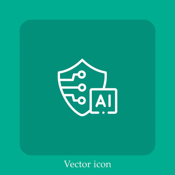 Sicherheitsvektorsymbol Lineare Icon Line Mit Editierbarem Strich — Stockvektor