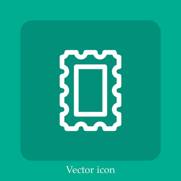 Ícone Vetor Carimbo Linear Icon Line Com Curso Editável — Vetor de Stock