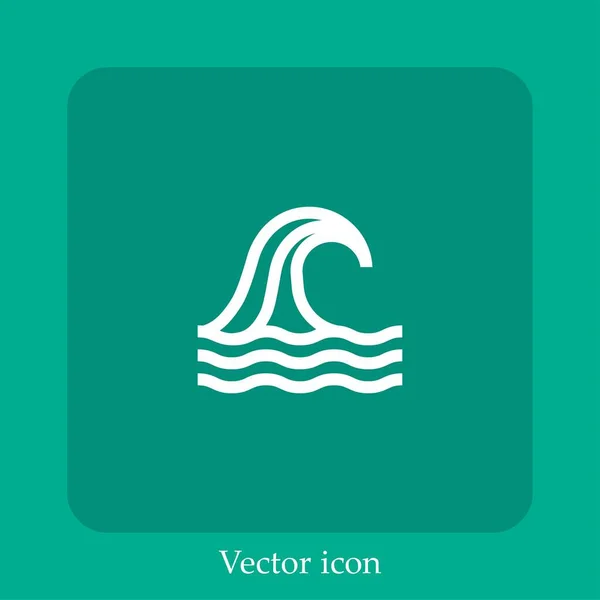 Wellenvektorsymbol Lineare Icon Line Mit Editierbarem Strich — Stockvektor