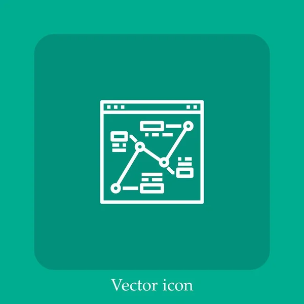 Icona Vettoriale Del Sito Web Icon Line Lineare Con Ictus — Vettoriale Stock