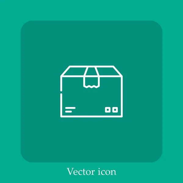 Icono Vector Caja Icon Line Lineal Con Carrera Editable — Vector de stock