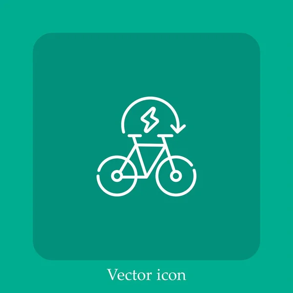 Bycicle Vector Icon Linear Icon Line Editable Stroke — Stock Vector