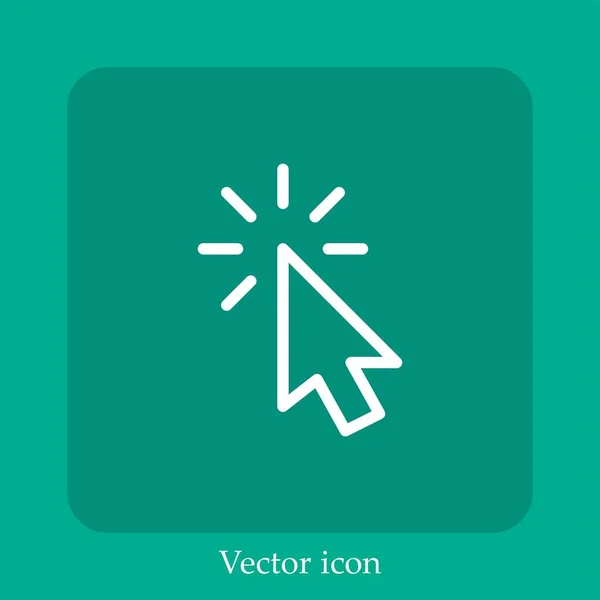 Cliquez Sur Icône Vectorielle Icône Linéaire Ligne Avec Trait Modifiable — Image vectorielle