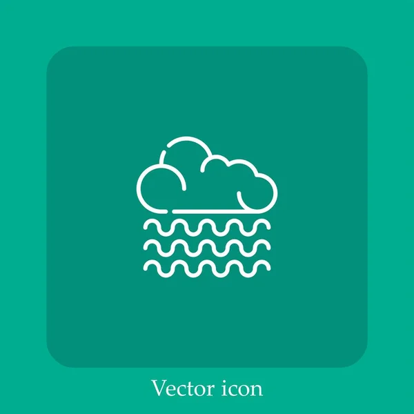 Icône Vectorielle Brumeuse Icône Linéaire Ligne Avec Trait Modifiable — Image vectorielle