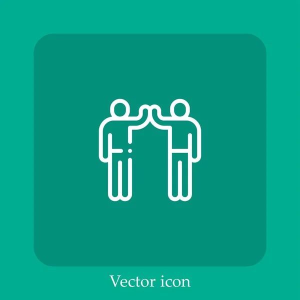 Freundschaft Vektor Symbol Lineare Icon Line Mit Editierbarem Strich — Stockvektor