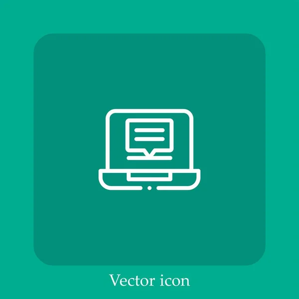 Laptop Vektor Symbol Lineare Icon Line Mit Editierbarem Strich — Stockvektor