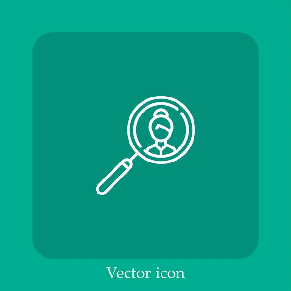 Búsqueda Empleo Icono Vectorial Icon Line Lineal Con Carrera Editable — Vector de stock
