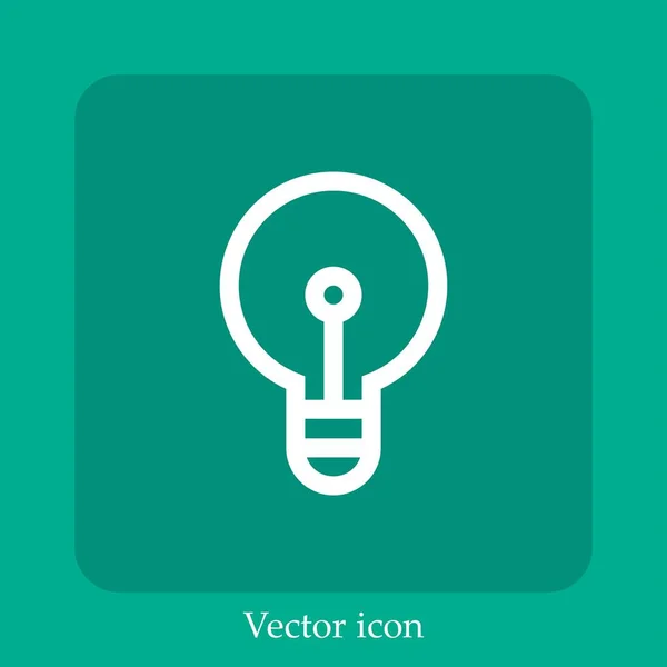 Ícone Vetor Lâmpada Linear Icon Line Com Curso Editável — Vetor de Stock