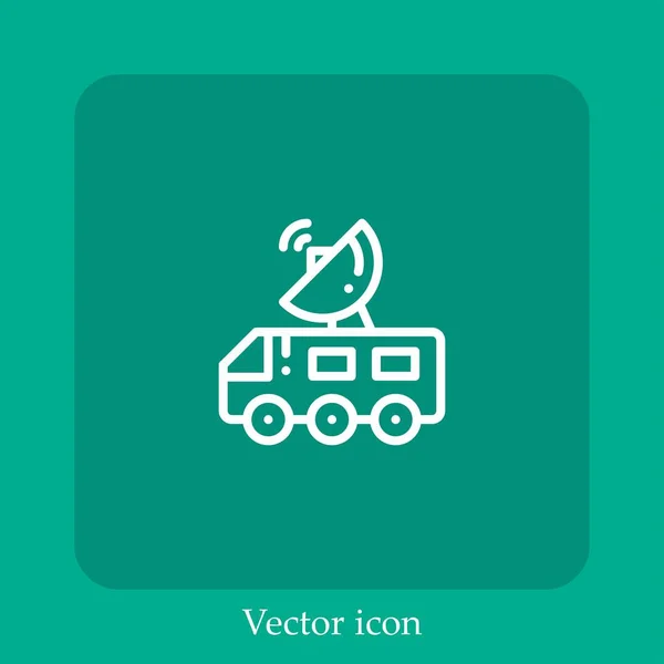 Mond Rover Vektor Symbol Lineare Icon Line Mit Editierbarem Strich — Stockvektor