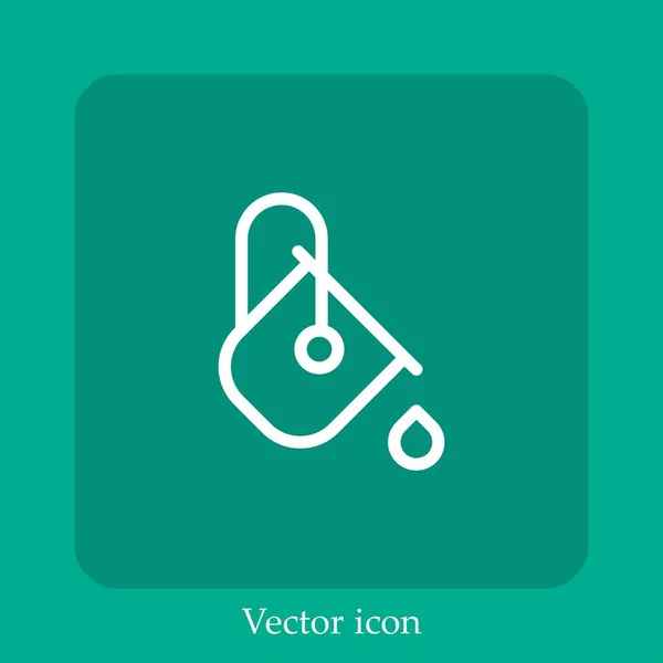 Icône Vectorielle Seau Peinture Icône Linéaire Ligne Avec Course Modifiable — Image vectorielle