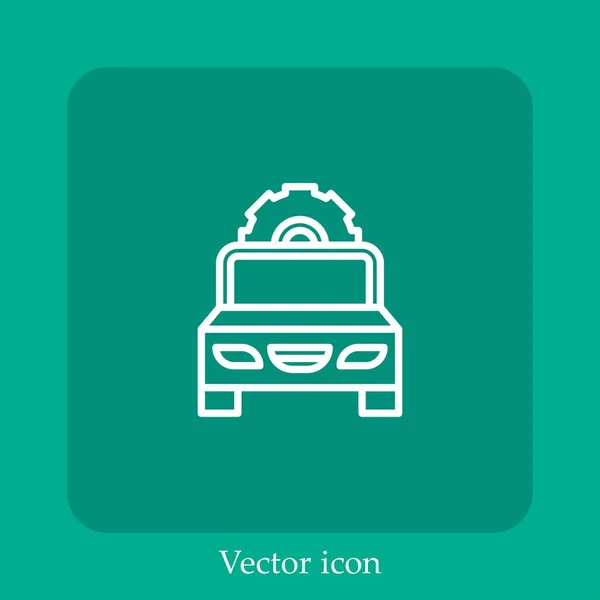 Paramètres Icône Vectorielle Icône Linéaire Ligne Avec Course Modifiable — Image vectorielle