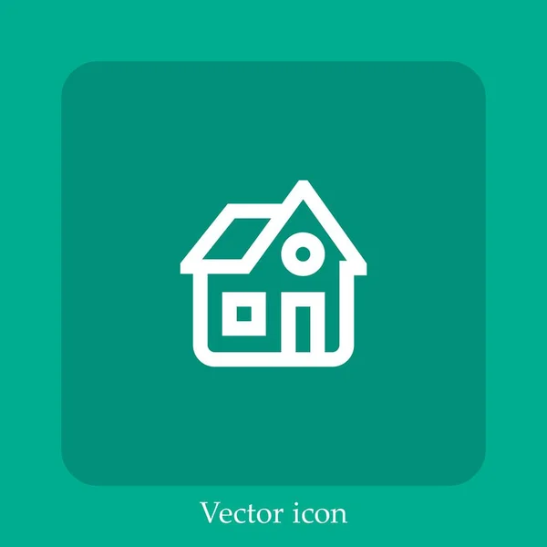 Building Vector Icon Linear Icon Line Editable Stroke — Stock Vector