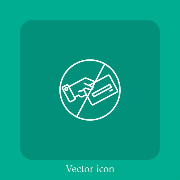 Não Toque Ícone Vetor Linear Icon Line Com Curso Editável — Vetor de Stock