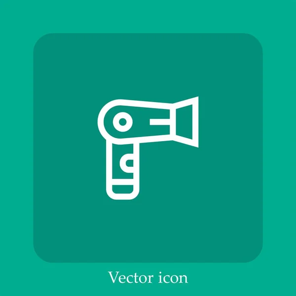 Icône Vectorielle Sèche Icône Linéaire Ligne Avec Course Modifiable — Image vectorielle
