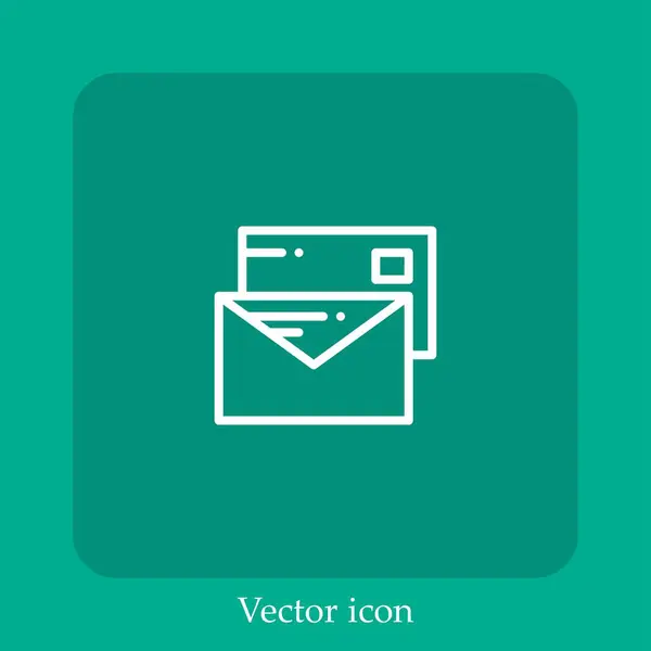 Mail Vektor Symbol Lineare Icon Line Mit Editierbarem Strich — Stockvektor