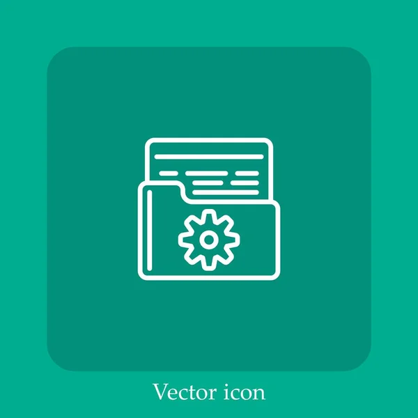 Ícone Vetor Arquivo Linear Icon Line Com Curso Editável — Vetor de Stock