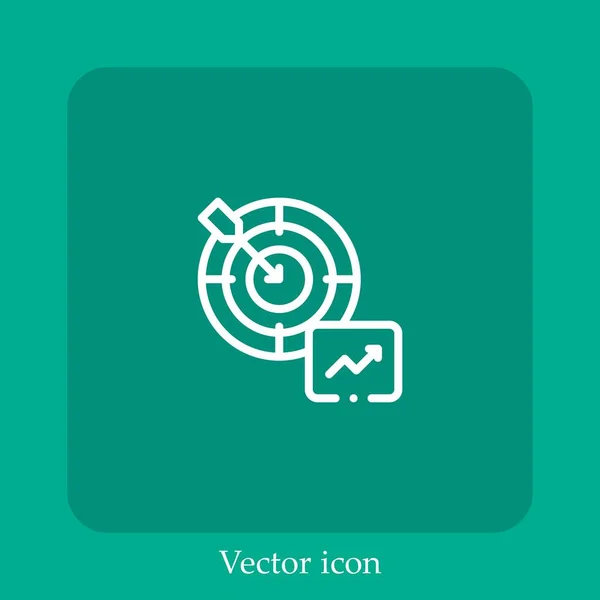 Ícone Vetor Objetivo Linear Icon Line Com Curso Editável — Vetor de Stock