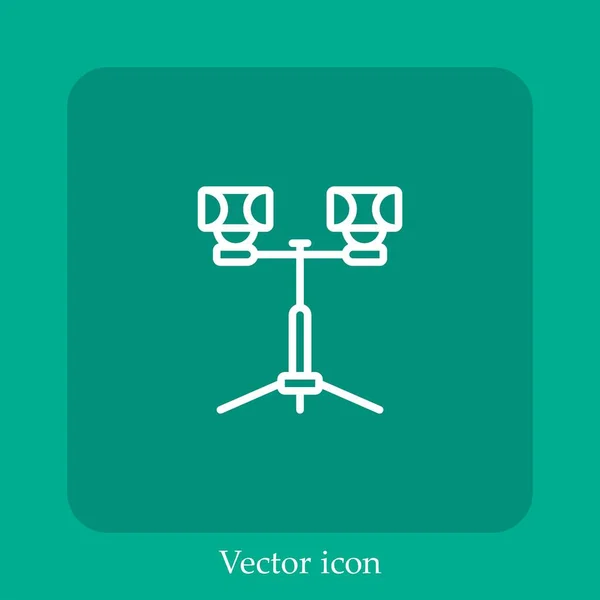 Lights Vector Icon Linear Icon Line Editable Stroke — Stock Vector