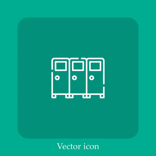 Icône Vectorielle Casier Icône Linéaire Ligne Avec Course Modifiable — Image vectorielle