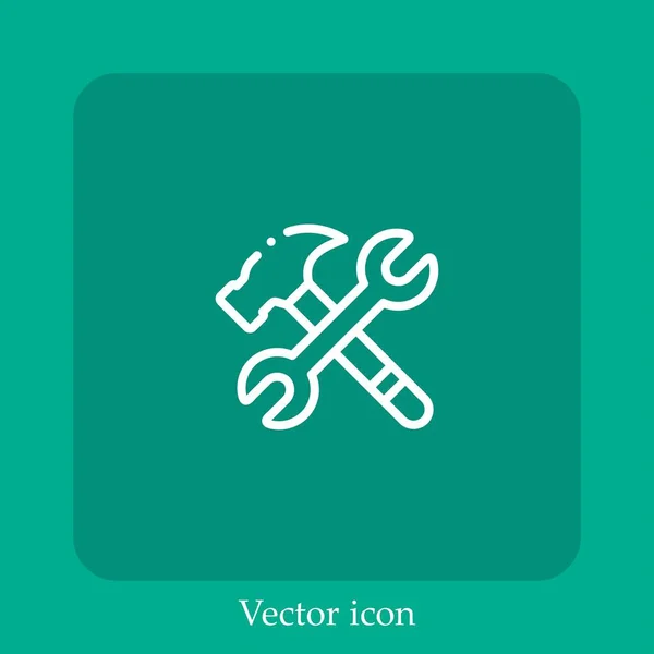 Линейная Иконка Векторных Инструментов Строка Редактируемым Штрихом — стоковый вектор