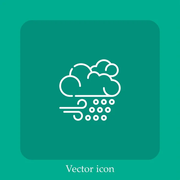 Icono Vector Nieve Icon Line Lineal Con Carrera Editable — Vector de stock