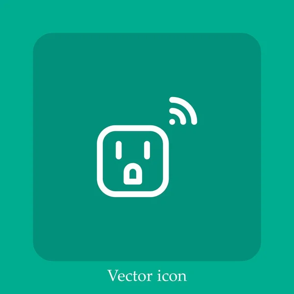 Socket Vector Icon Linear Icon Line Editable Stroke — Stock Vector