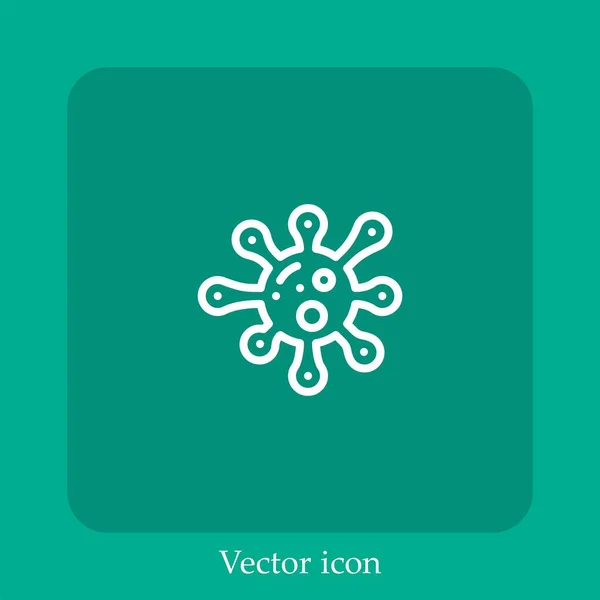 Virus Vector Icon Linear Icon Line Editable Stroke — Stock Vector