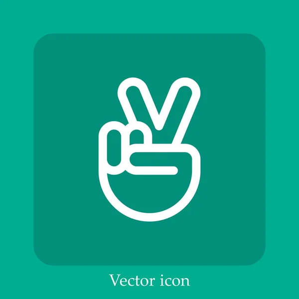 Ícone Vetor Vitória Linear Icon Line Com Curso Editável — Vetor de Stock