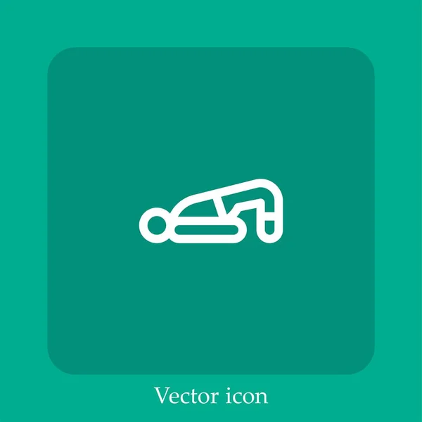 Ioga Pose Vetor Ícone Linear Icon Line Com Curso Editável — Vetor de Stock