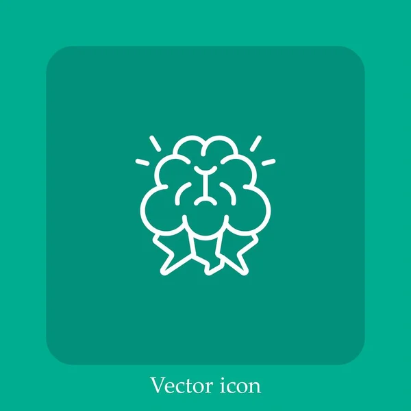 Ícone Vetorial Brainstorm Linear Icon Line Com Curso Editável — Vetor de Stock