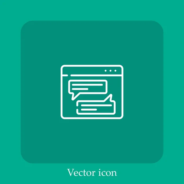 Ícone Vetor Chat Linear Icon Line Com Curso Editável — Vetor de Stock