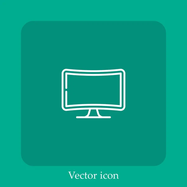 Ícone Vetor Curva Linear Icon Line Com Curso Editável — Vetor de Stock