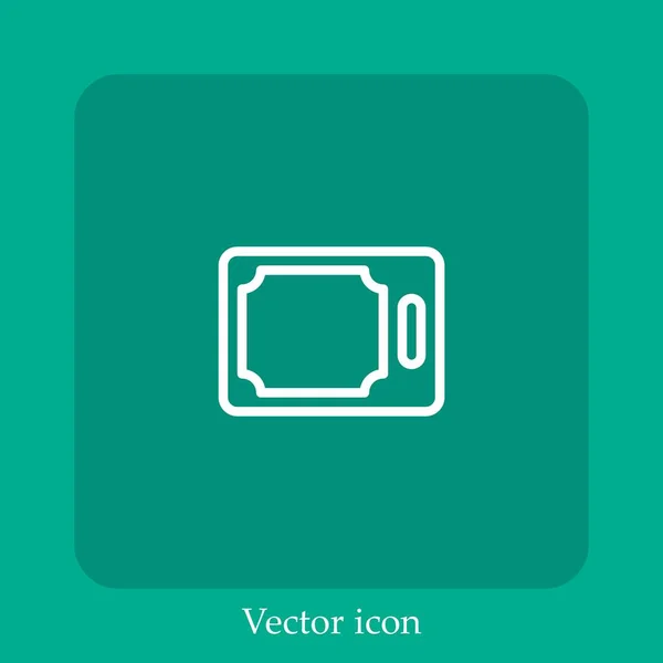 Planche Découper Icône Vectorielle Icône Linéaire Ligne Avec Course Modifiable — Image vectorielle