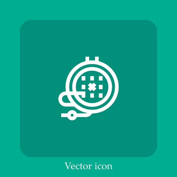 Иконка Вектора Вышивки Линейным Значком — стоковый вектор