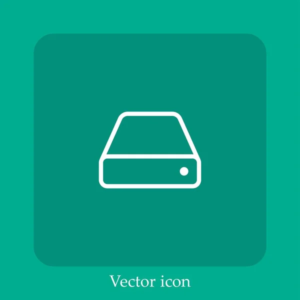 Ícone Vetor Disco Rígido Linear Icon Line Com Curso Editável — Vetor de Stock