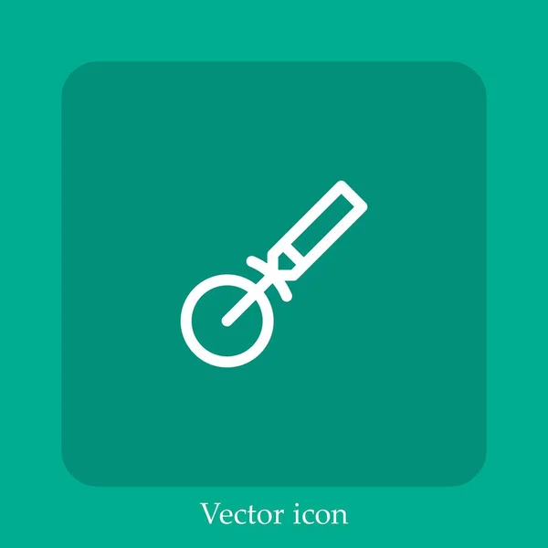 Pizza Cutter Vektor Icon Lineare Icon Line Mit Editierbarem Strich — Stockvektor