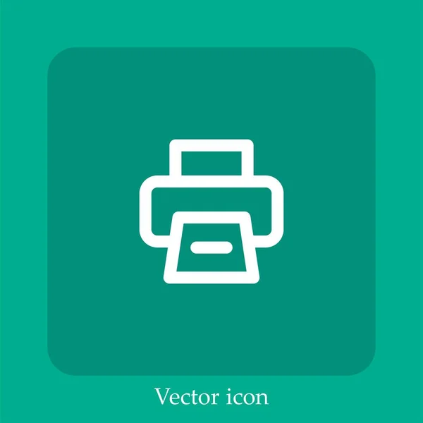 Print Vector Icon Linear Icon Line Editable Stroke — Stock Vector