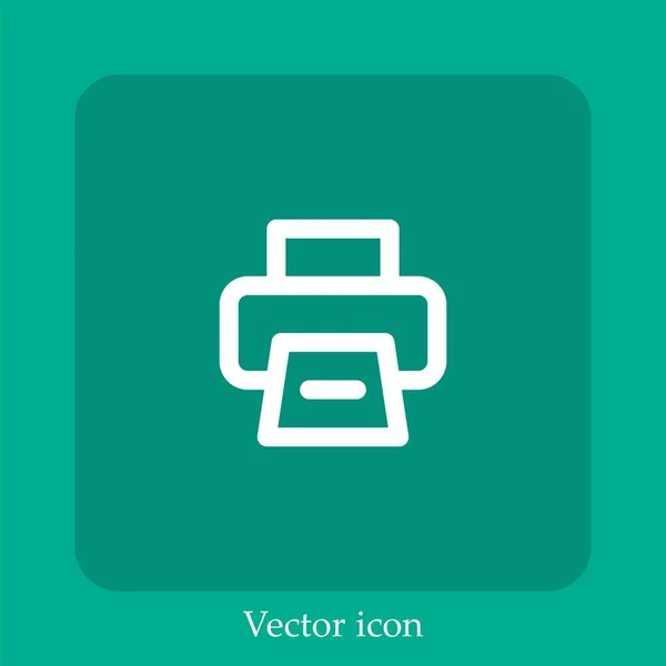 Ícone Vetor Impressão Linear Icon Line Com Curso Editável — Vetor de Stock