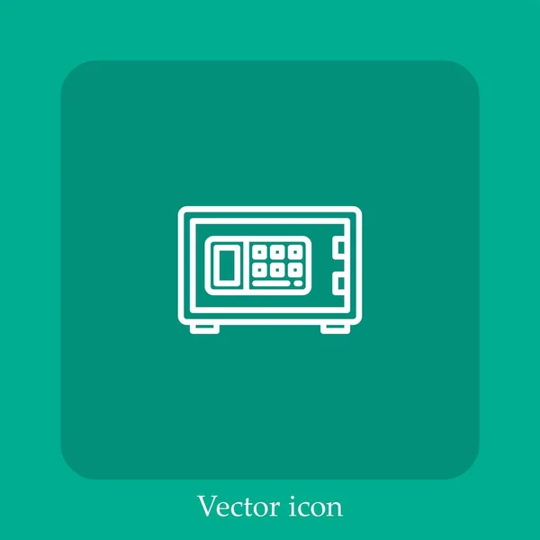 Safe Box Vector Icon Linear Icon Line Editable Stroke — Stock Vector