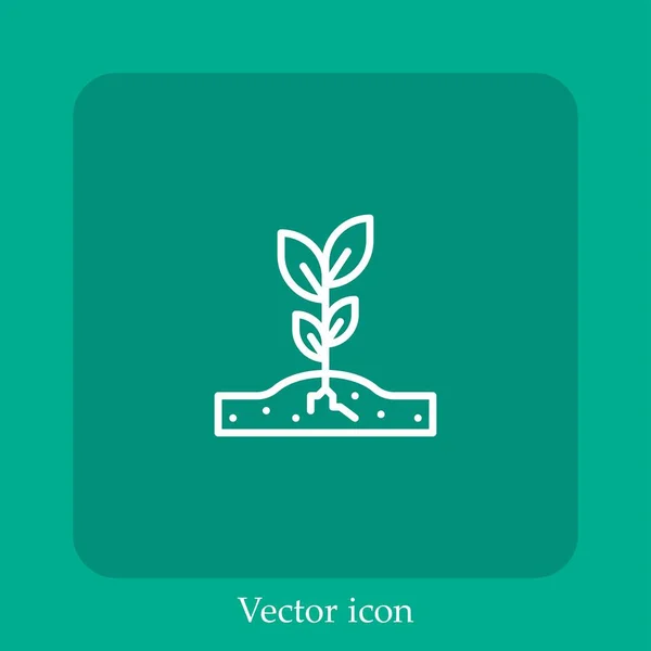 Ícone Vetorial Broto Linear Icon Line Com Curso Editável — Vetor de Stock