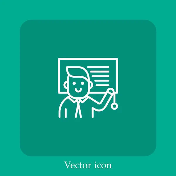 Icono Vector Voz Icono Lineal Línea Con Carrera Editable — Vector de stock