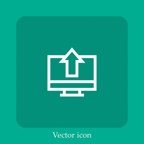 Upload Vector Icon Linear Icon Line Editable Stroke — Stock Vector