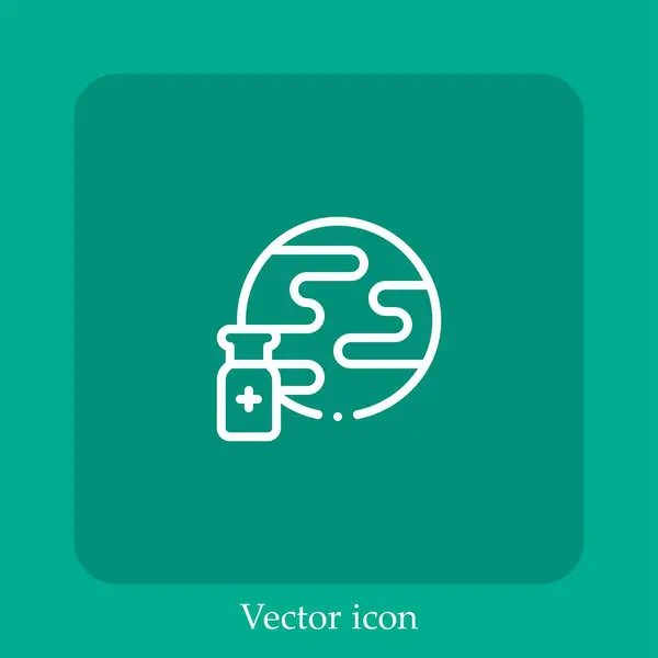 Welt Vektorsymbol Lineare Icon Line Mit Editierbarem Strich — Stockvektor