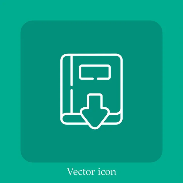 Livro Ícone Vetorial Linear Icon Line Com Curso Editável — Vetor de Stock