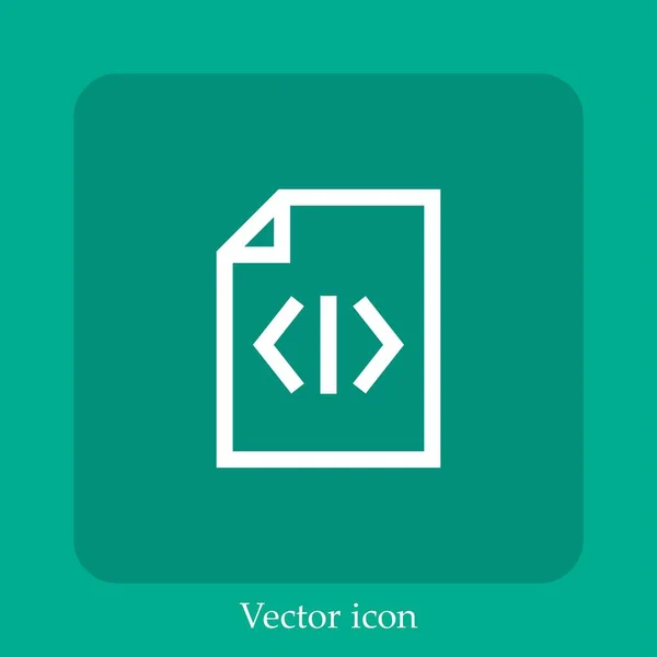 Icona Vettoriale Codice Icon Line Lineare Con Ictus Modificabile — Vettoriale Stock