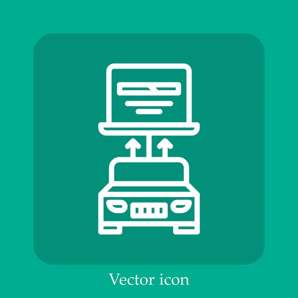 Icône Vectorielle Diagnostique Icône Linéaire Ligne Avec Course Modifiable — Image vectorielle