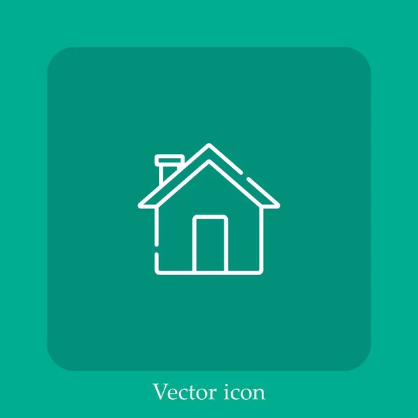 Home Icône Vectorielle Icône Linéaire Ligne Avec Trait Modifiable — Image vectorielle