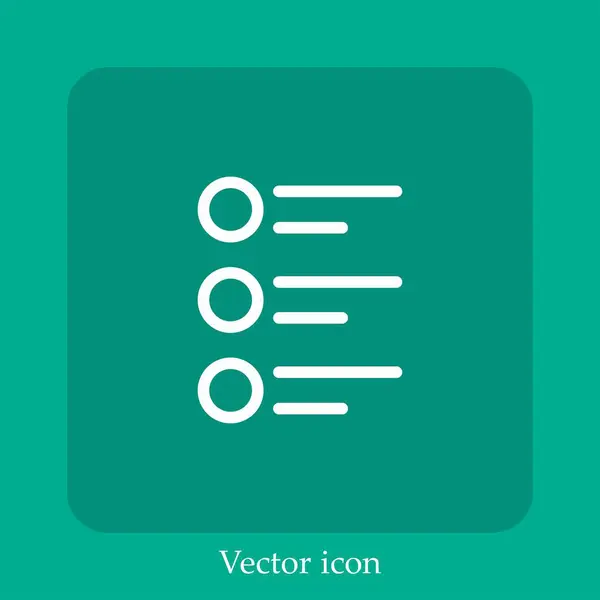 Liste Vektorsymbol Lineare Icon Line Mit Editierbarem Strich — Stockvektor